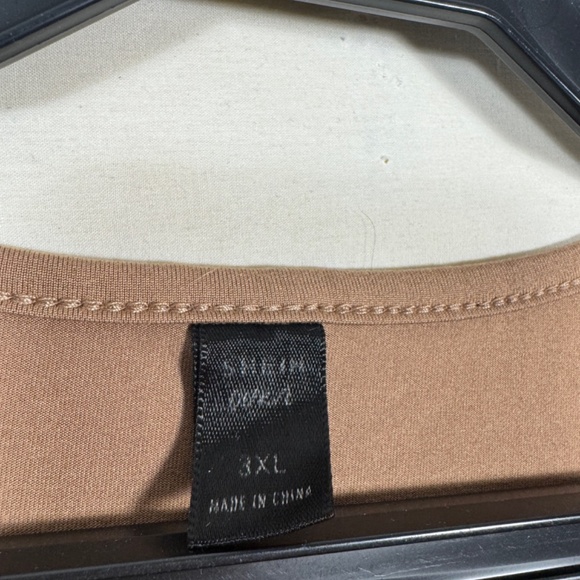 Shein Curve Dress Womens Plus Size 3XL Beige Faux Wrap Knee length Minimalist - Picture 8 of 8